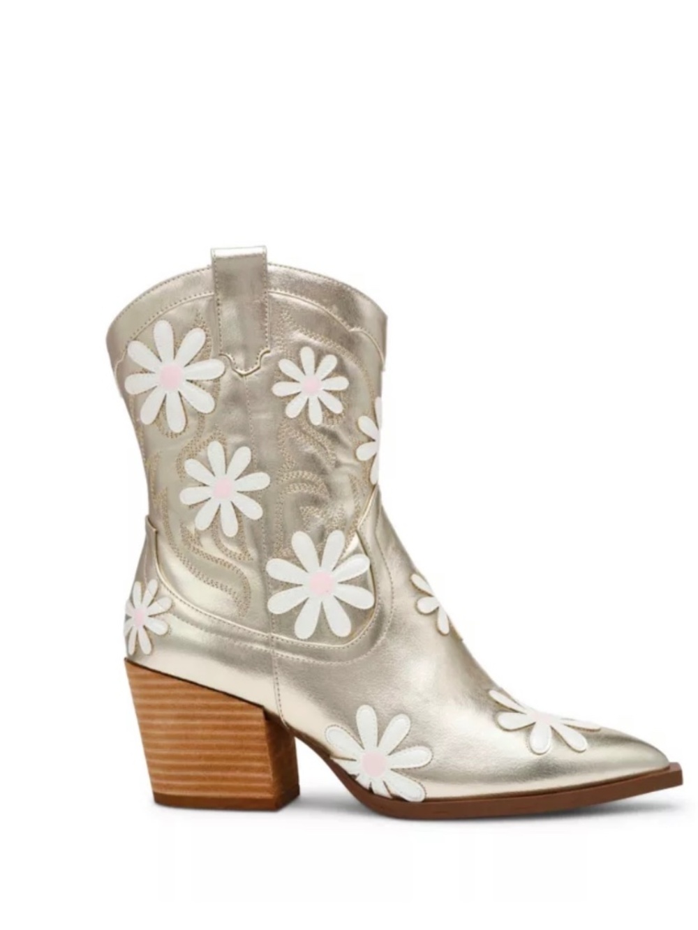 Betsy Johnson Teddyy Western Boots Gold Sz 10